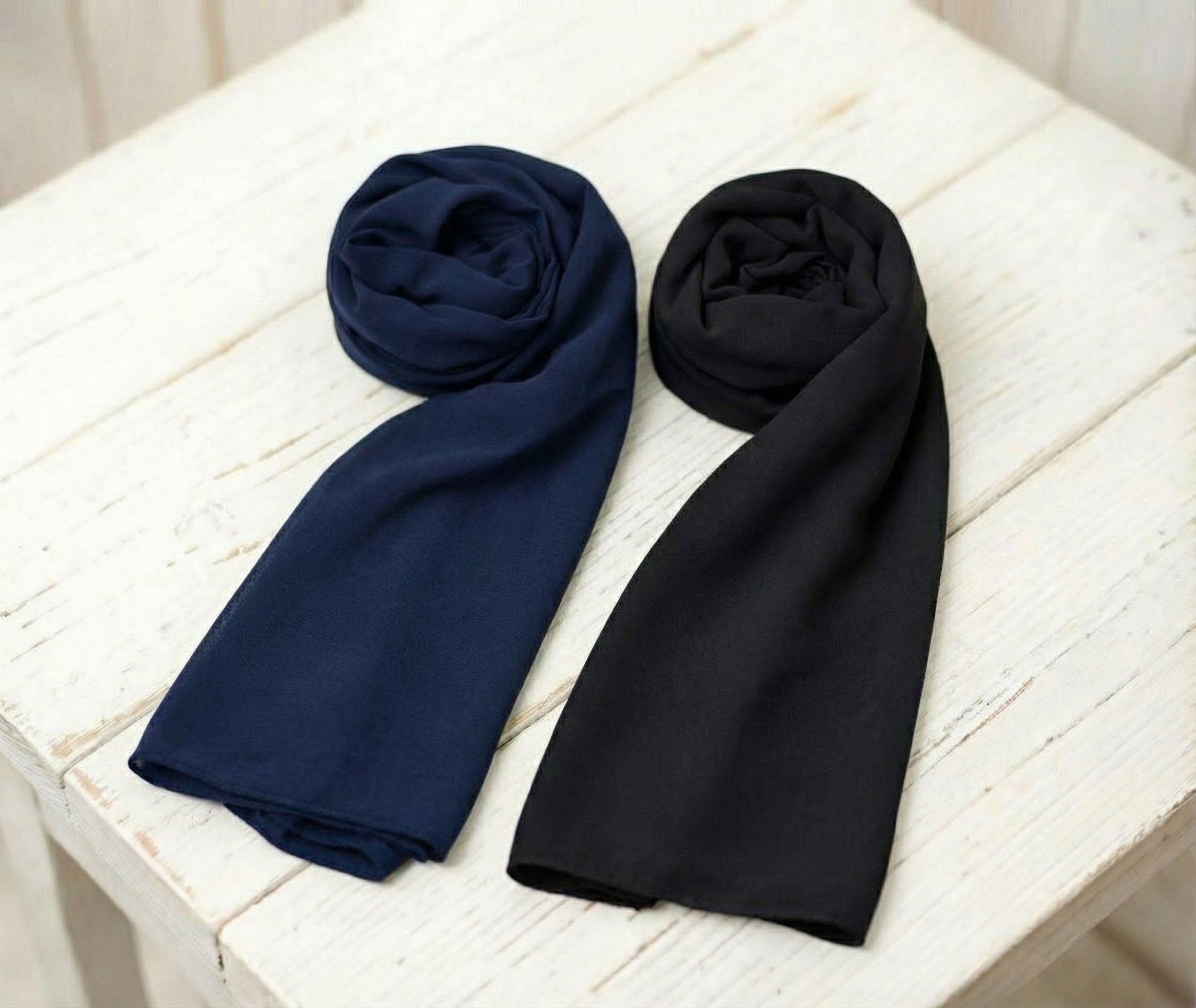 Solid Georgette Women Blue, Black Stole-image-41