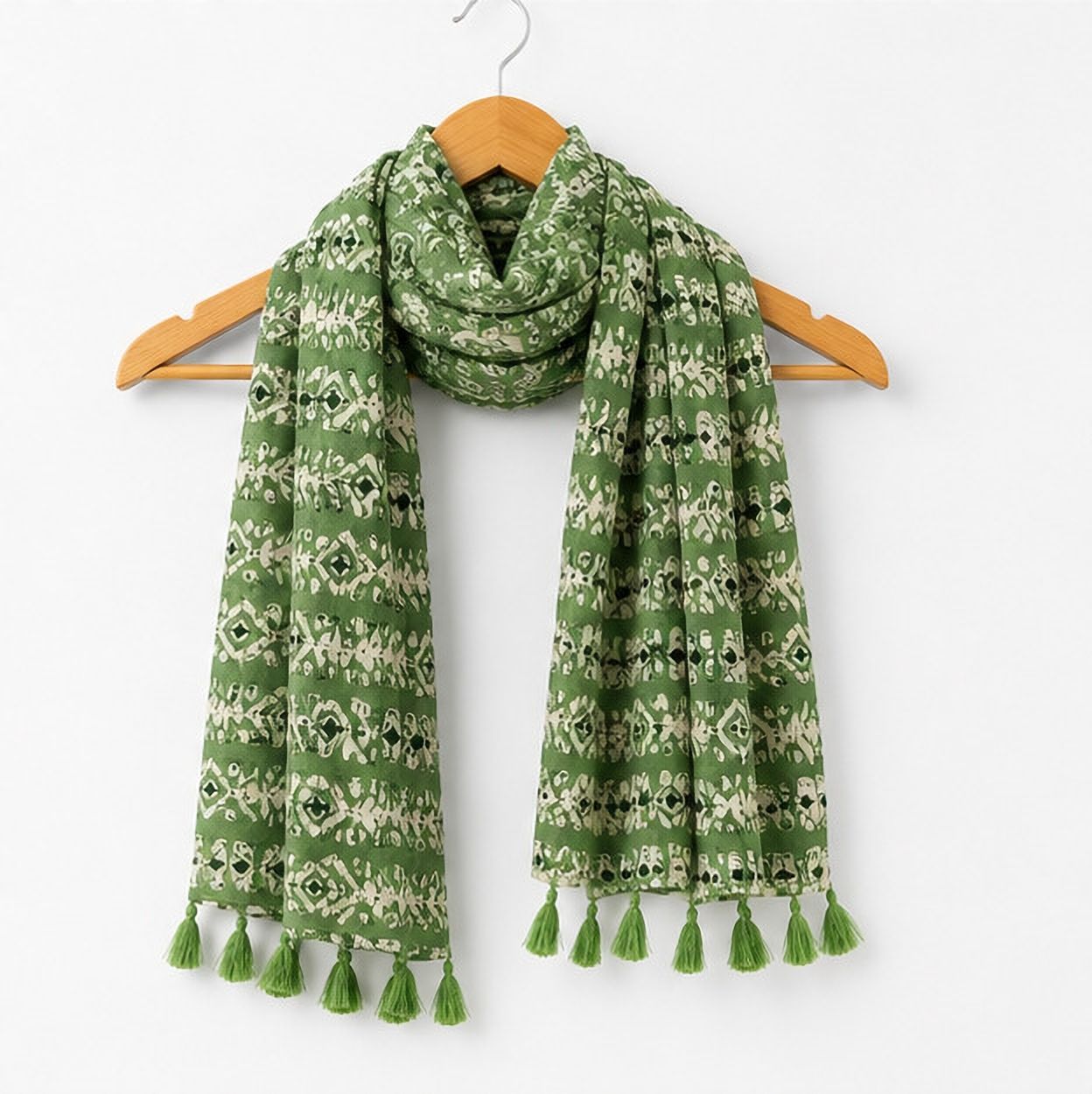 Checkered Polyester Women Light Green Stole-image-46