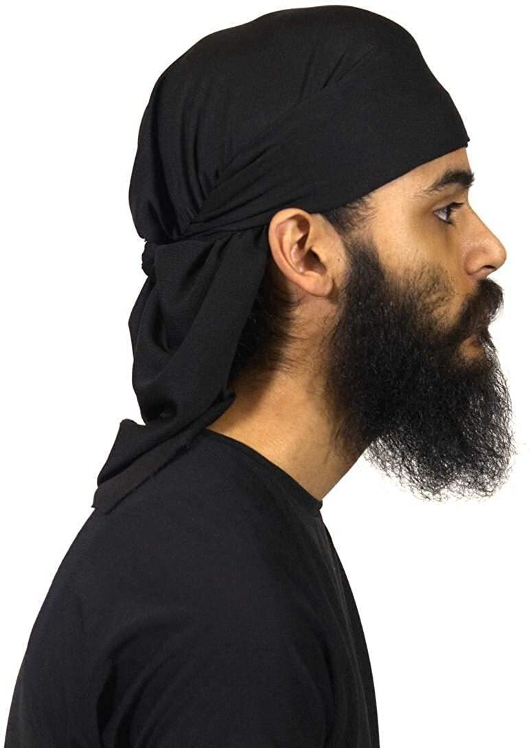 Solid Cotton Blend Men Black Scarf