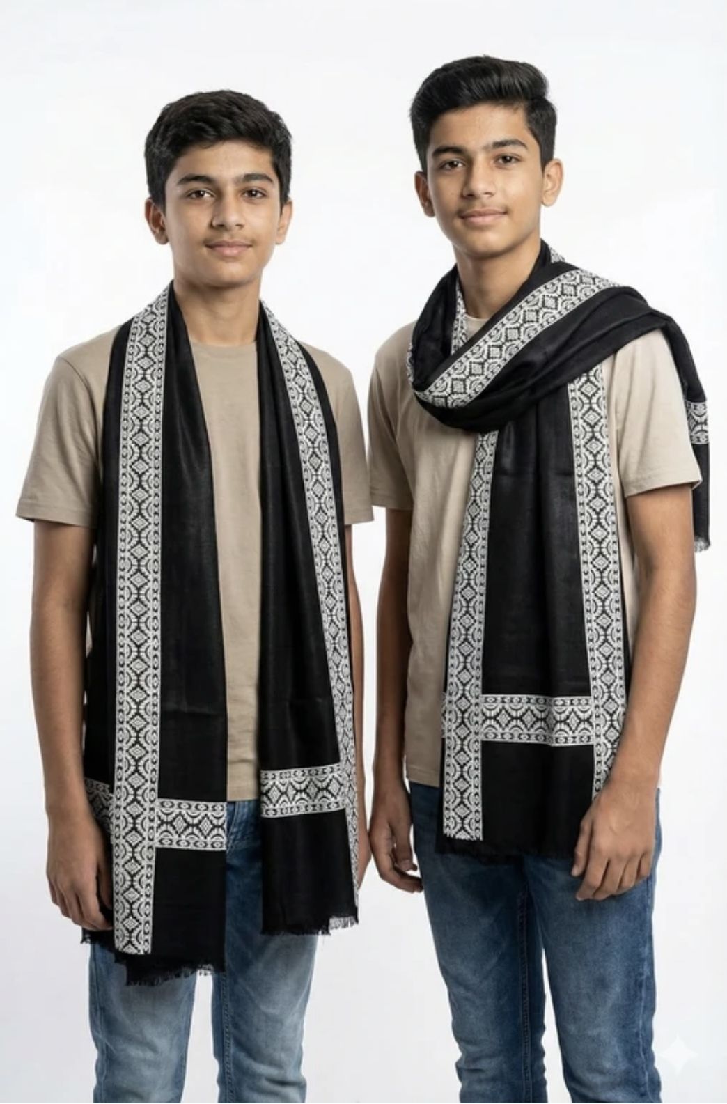 desert enterprises Printed Pure Cotton Men Black Scarf-picture-35