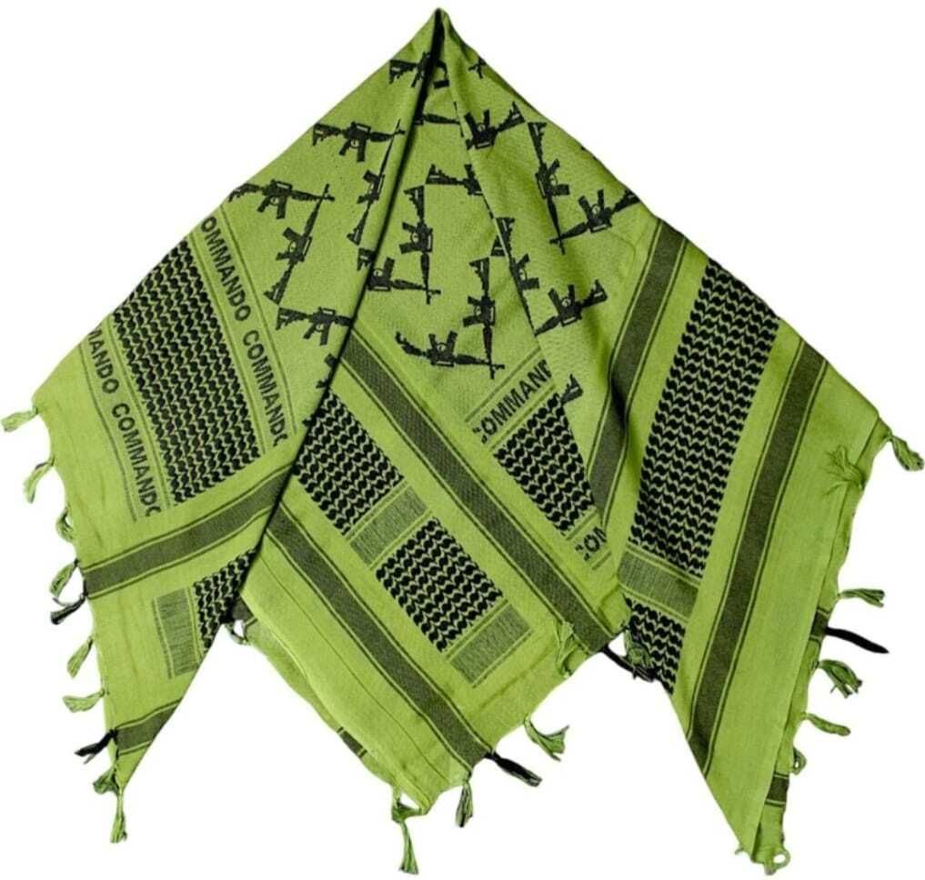 Solid Cotton Blend Men Green Scarf-image-4