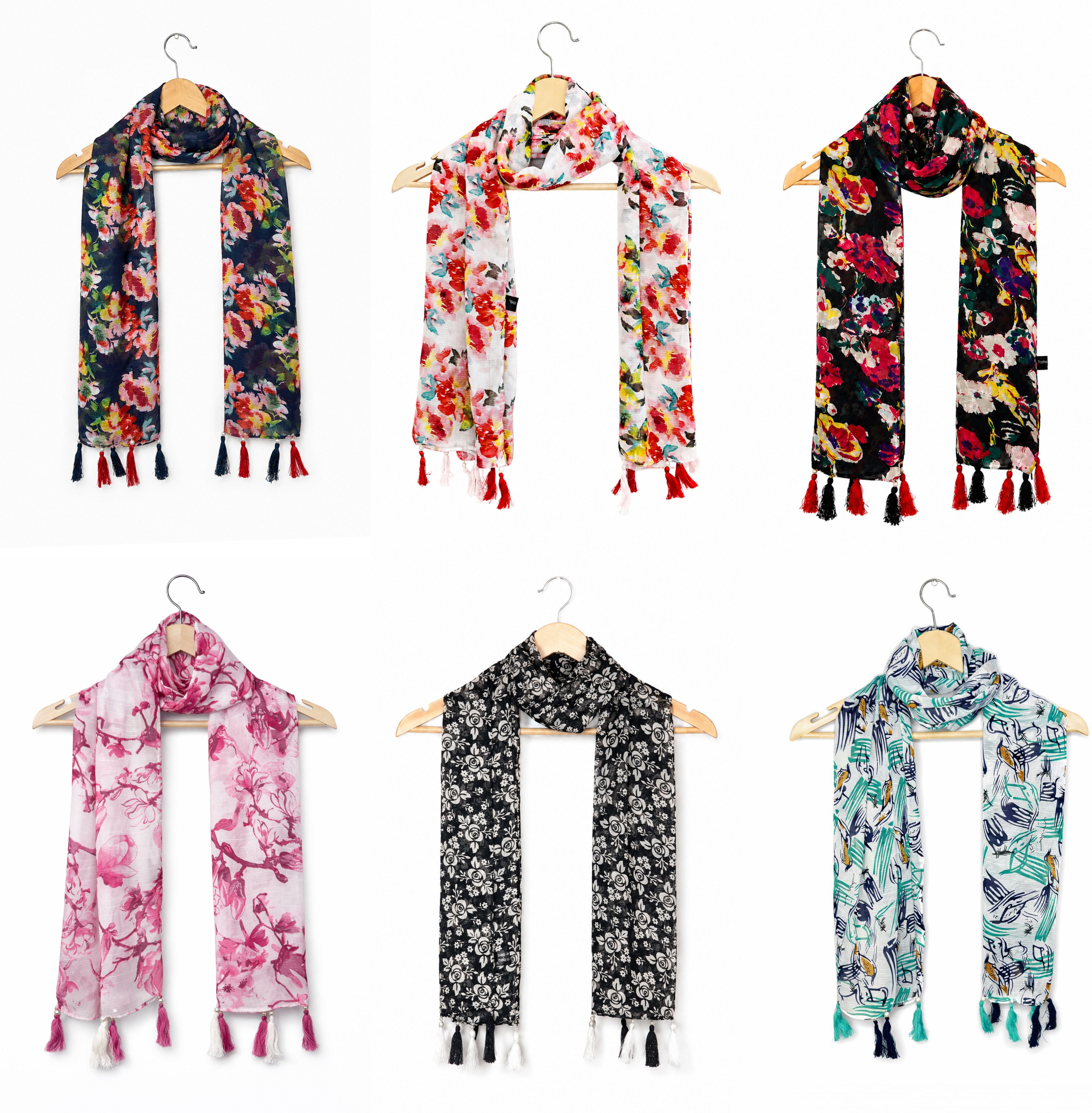Printed Chiffon Women Multicolor Stole, Scarf, Fancy Scarf-image-19