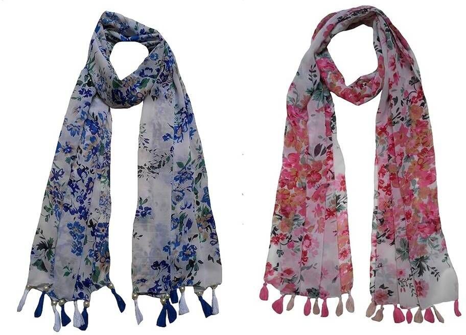 stolevilla Printed Chiffon Women Multicolor Scarf, Stole, Fancy Scarf-picture-23