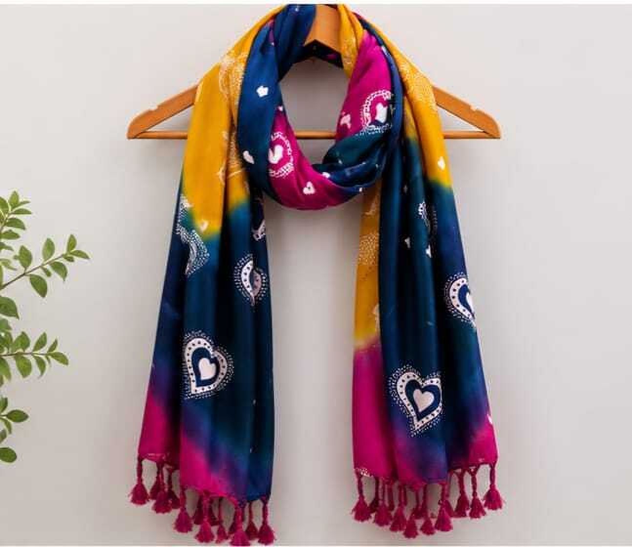 Printed Rayon Women Multicolor Stole, Scarf, Fancy Scarf-image-25