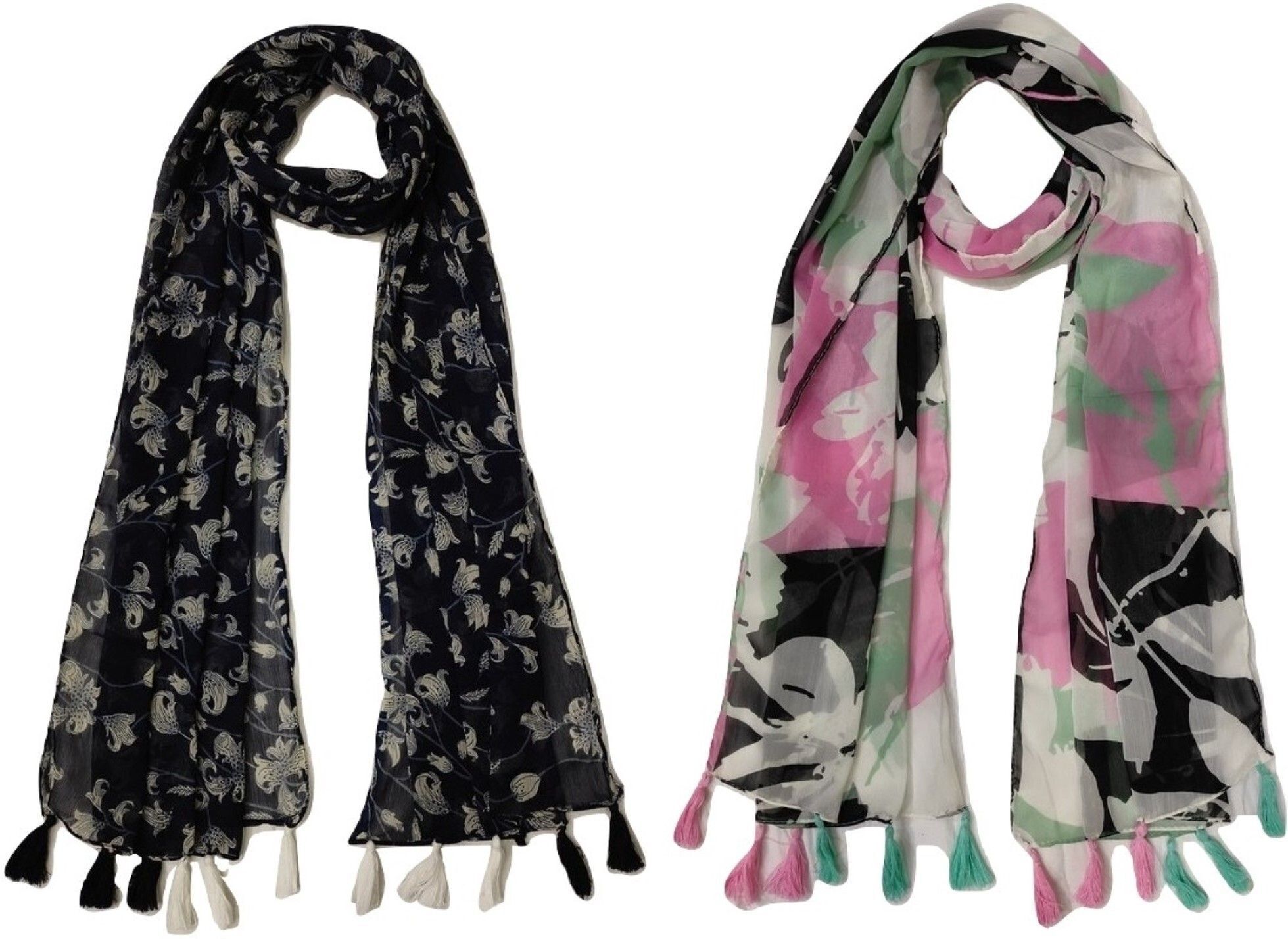 stolevilla Printed Chiffon Women Multicolor Scarf, Stole, Fancy Scarf-picture-12
