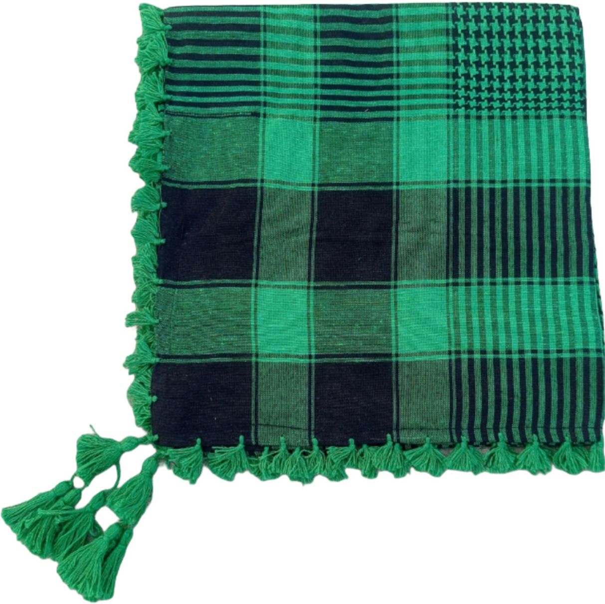 Checkered, Self Design Polycotton Men Green, Black Bluetooth Scarf, Fancy Scarf, Scarf, Stole, Faux Turtleneck Neck Cover