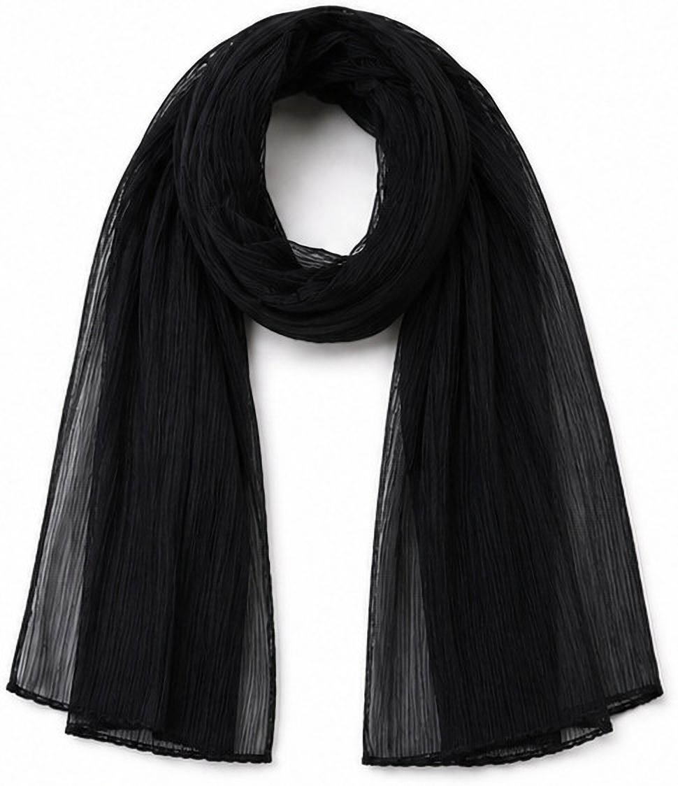 solid chiffon women black stole