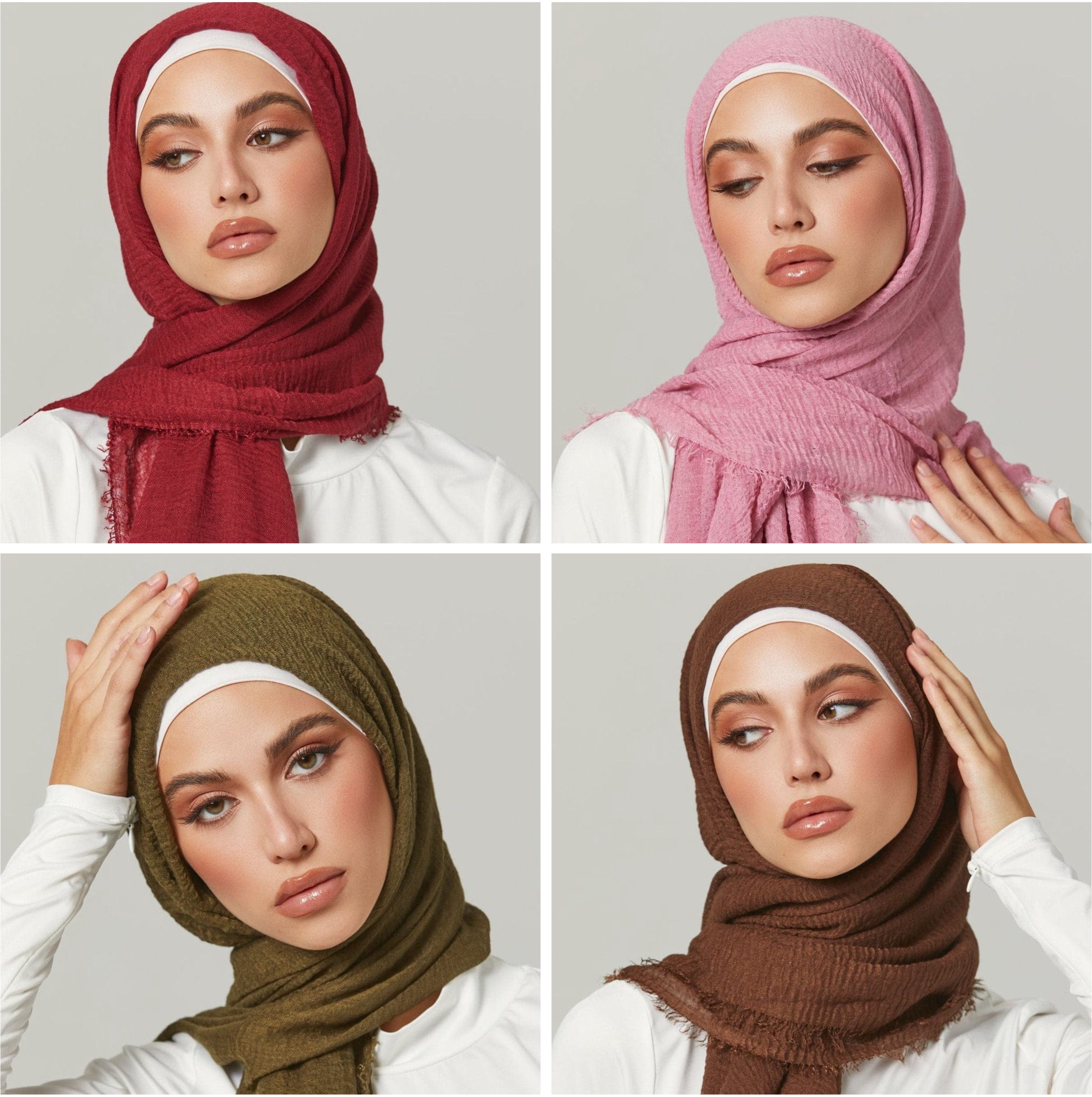 adab store Self Design Pure Cotton Women Brown, Pink, Green, Red Faux Turtleneck Neck Cover, Scarf, Bluetooth Scarf, Fancy Scarf, Stole-picture-15