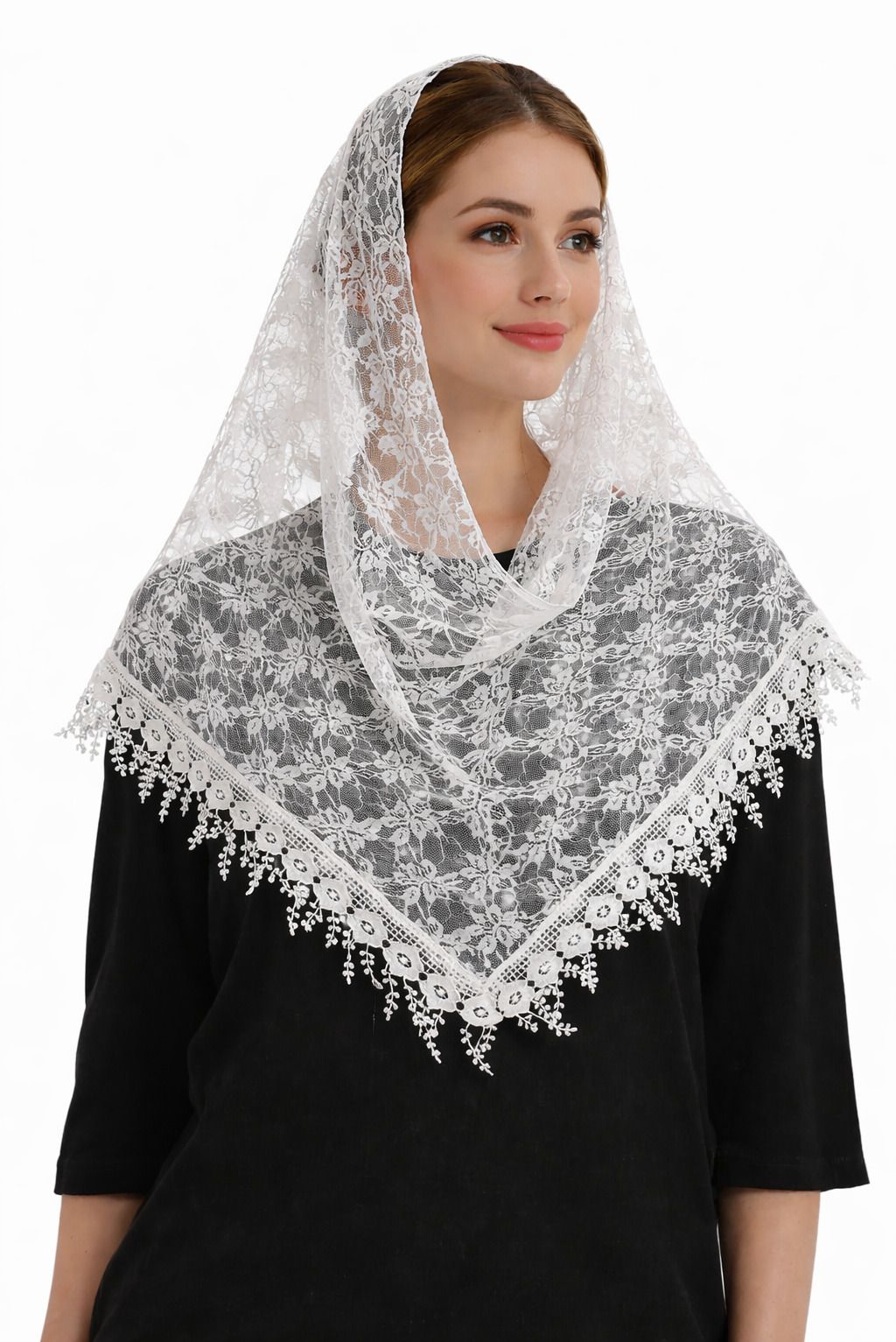 kamadh Self Design Net Women White Fancy Scarf-picture-42