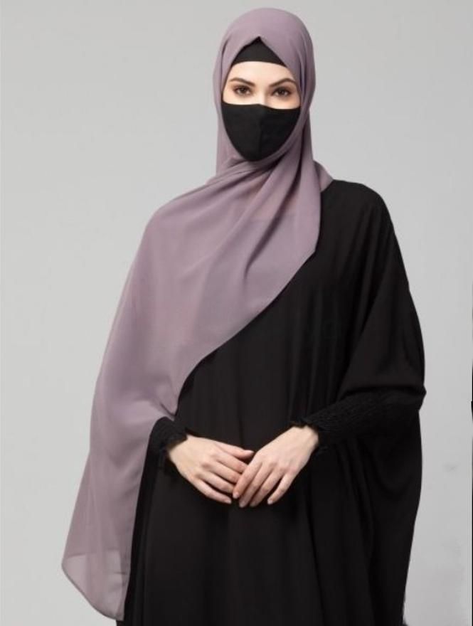 Solid Georgette Women Grey Stole-image-26