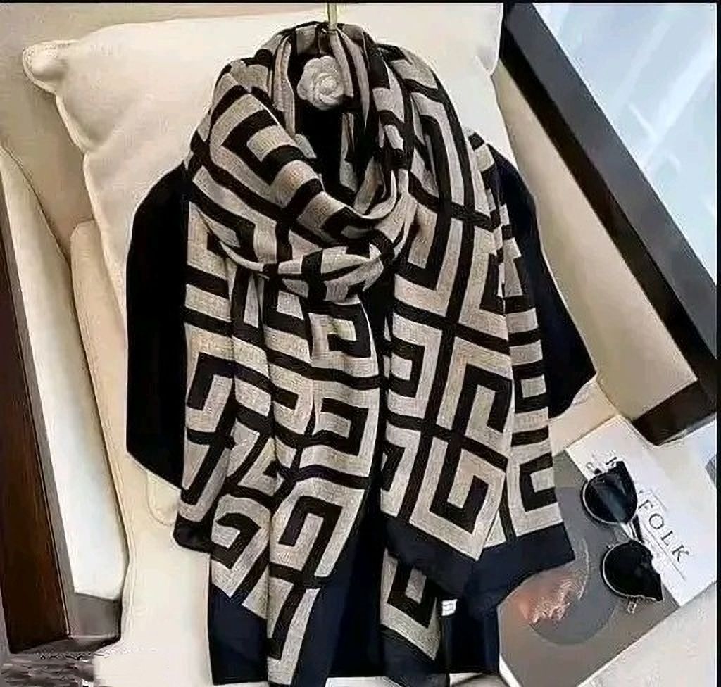 Floral Print Viscose Women Brown Scarf-image-27