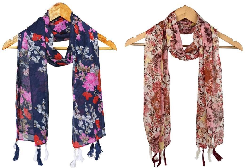 mss Printed Chiffon Women Multicolor Scarf, Stole, Fancy Scarf-picture-31