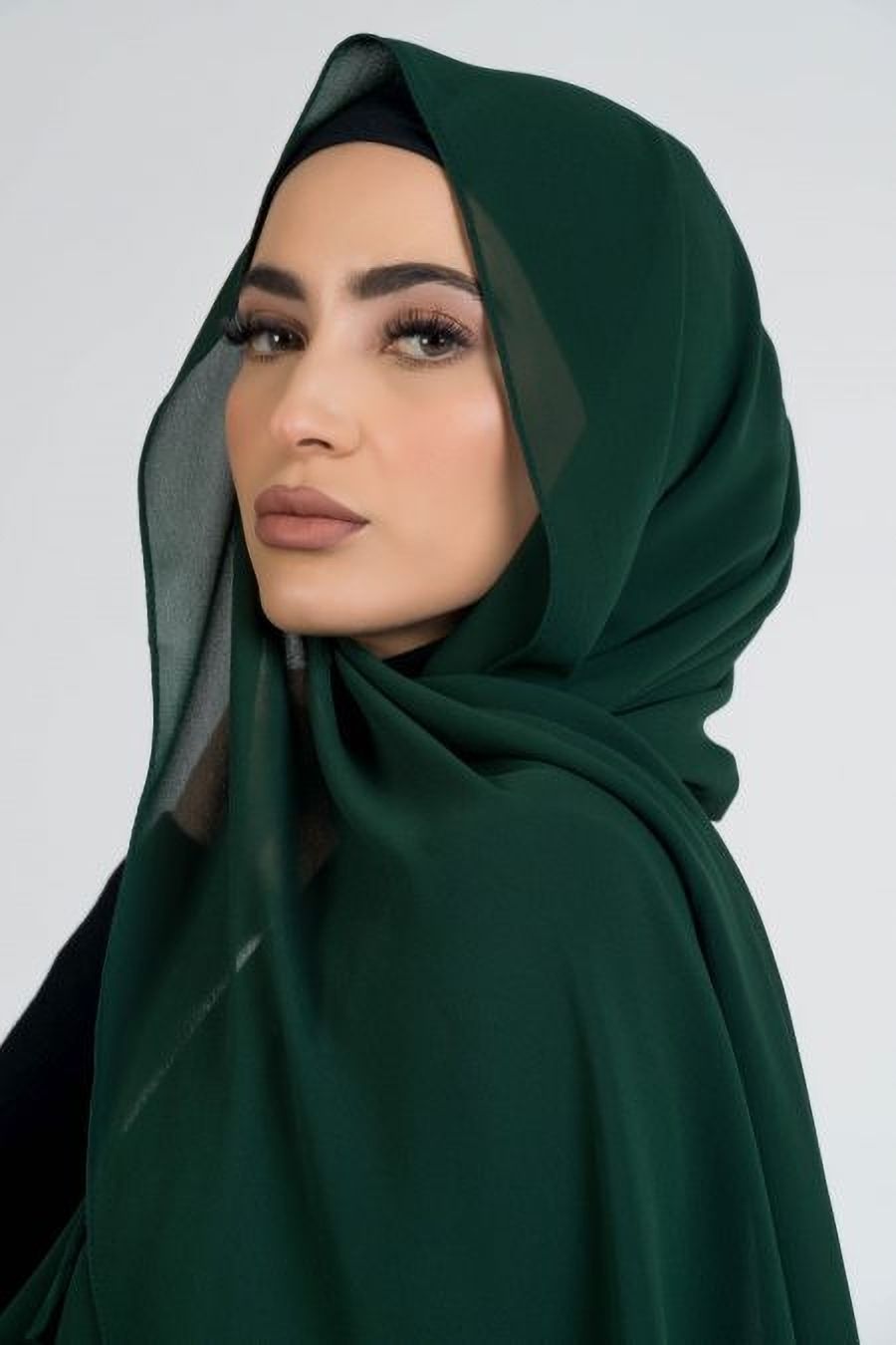 savaara Solid Georgette Women Dark Green Fancy Scarf, Stole, Scarf-picture-13