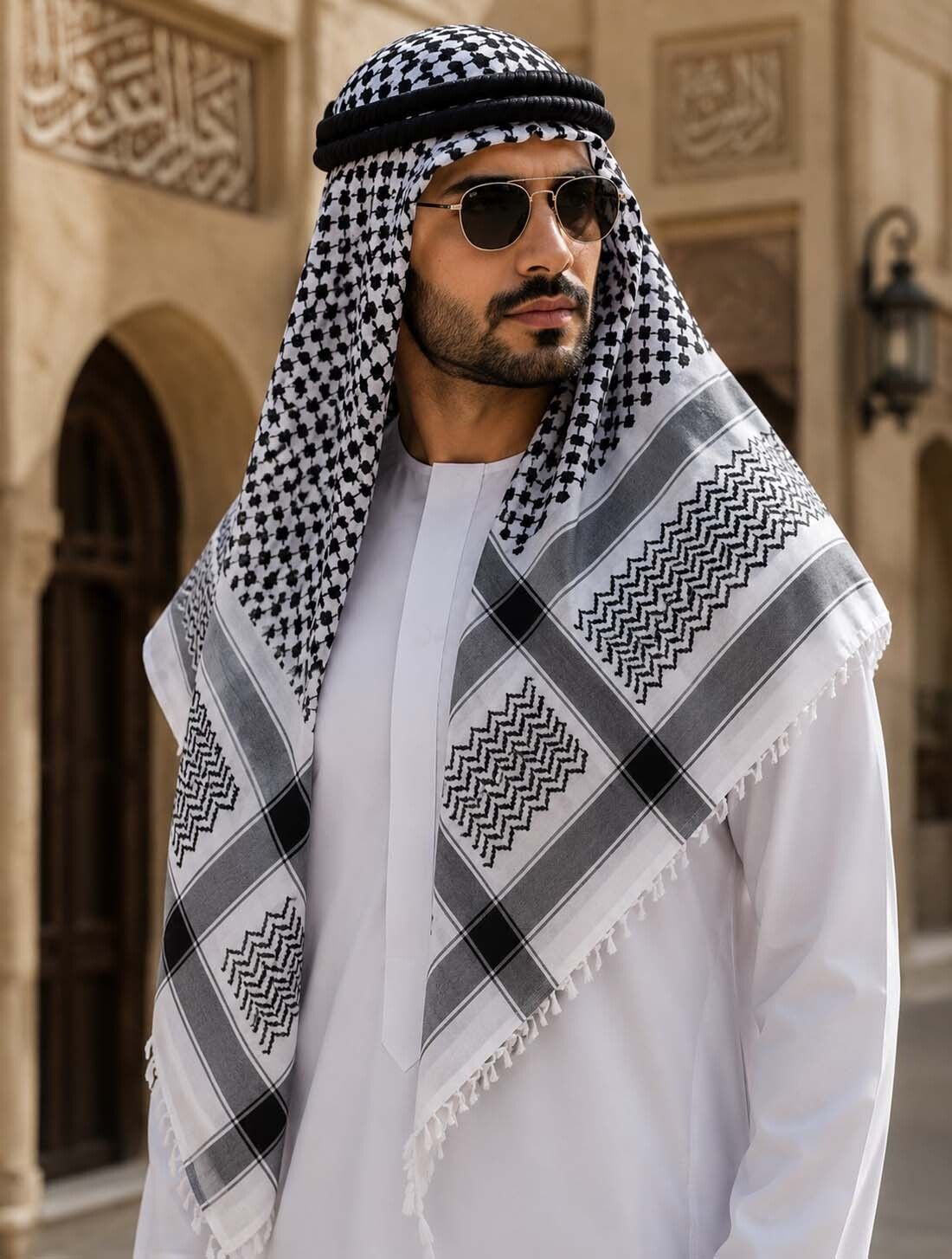Printed Polycotton Men Black Scarf-image-48