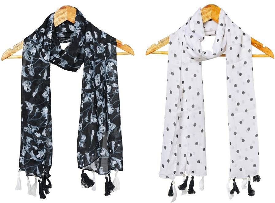 stolevilla Printed Chiffon Women Multicolor Scarf, Stole, Fancy Scarf-picture-13
