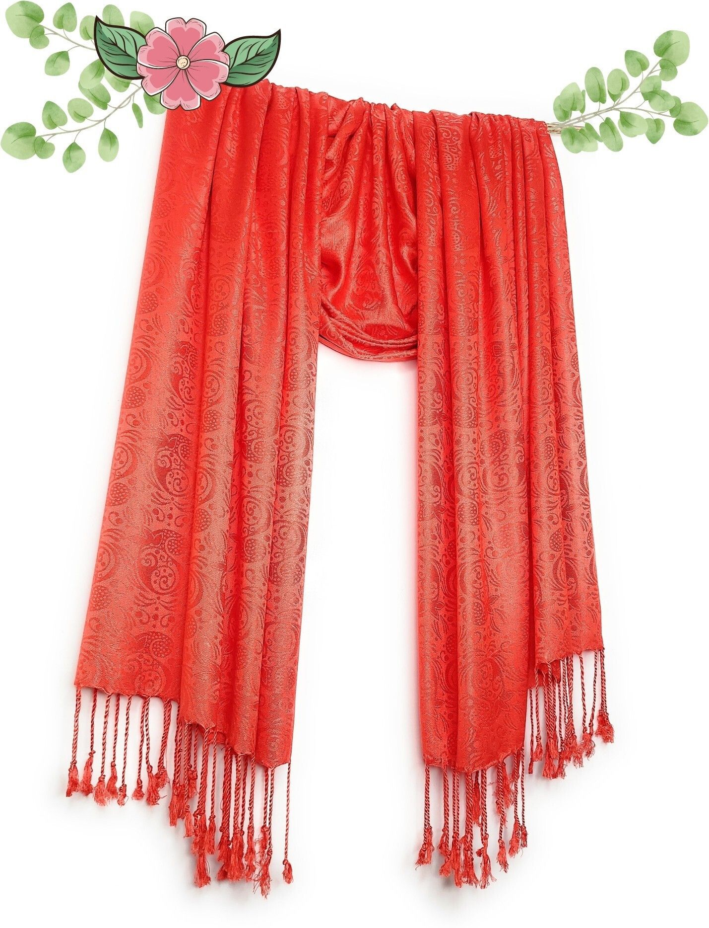 chandwasia Self Design Viscose Men Red Fancy Scarf, Scarf, Stole-picture-15