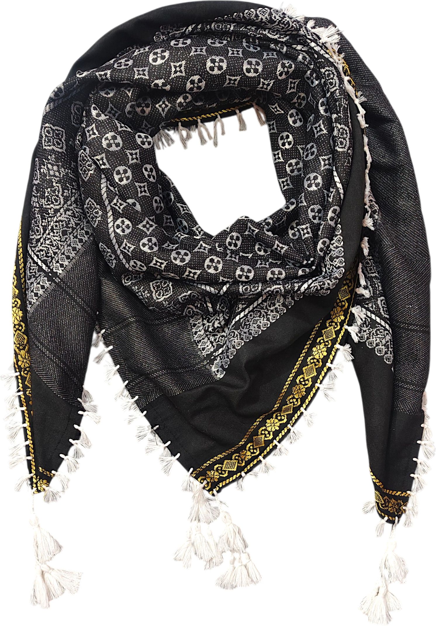 bakkah Floral Print Cotton Blend Men Multicolor Fancy Scarf, Scarf-picture-45