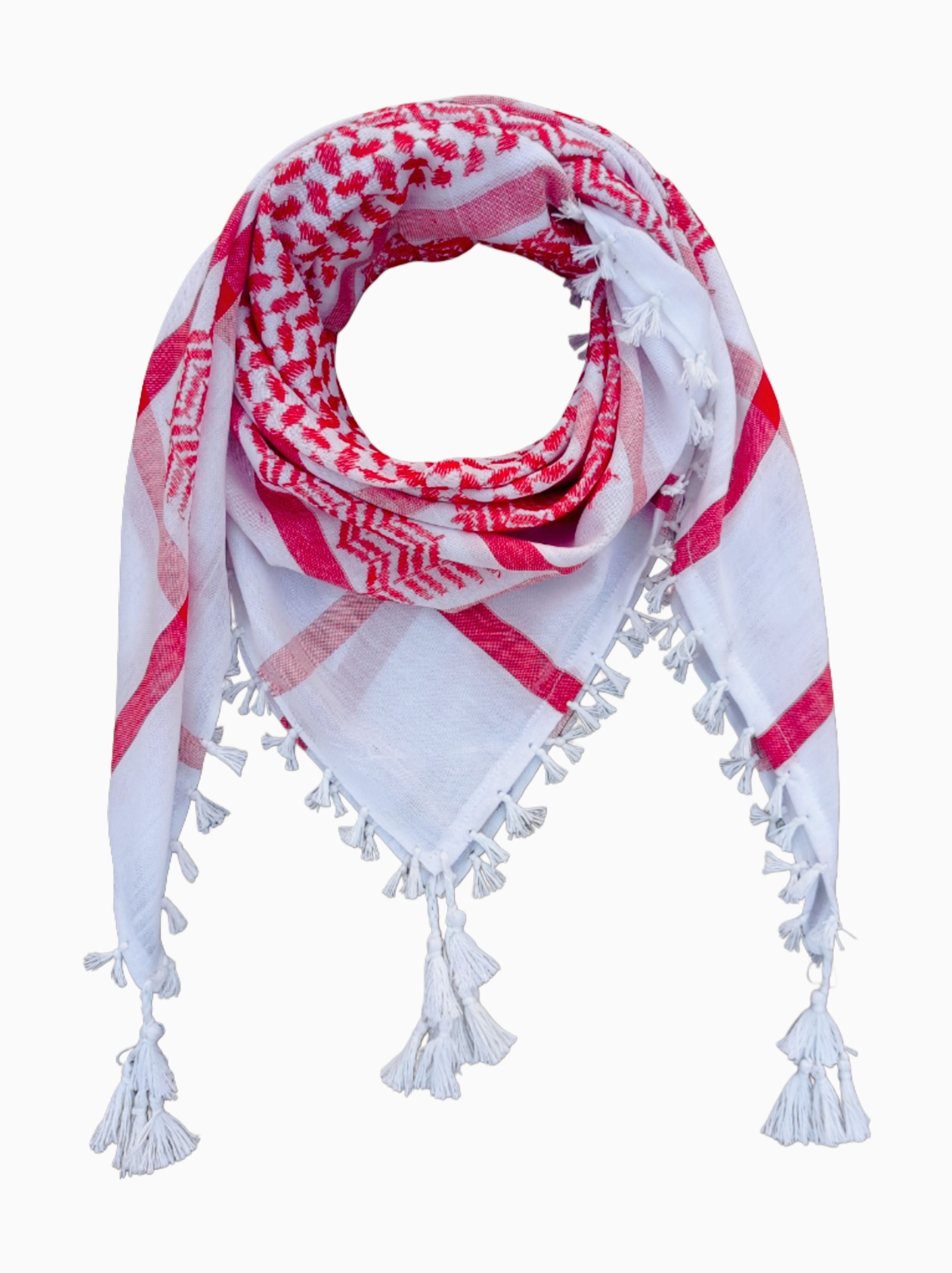 Embroidered, Self Design Polycotton Men Red, White Fancy Scarf, Stole, Scarf, Faux Turtleneck Neck Cover