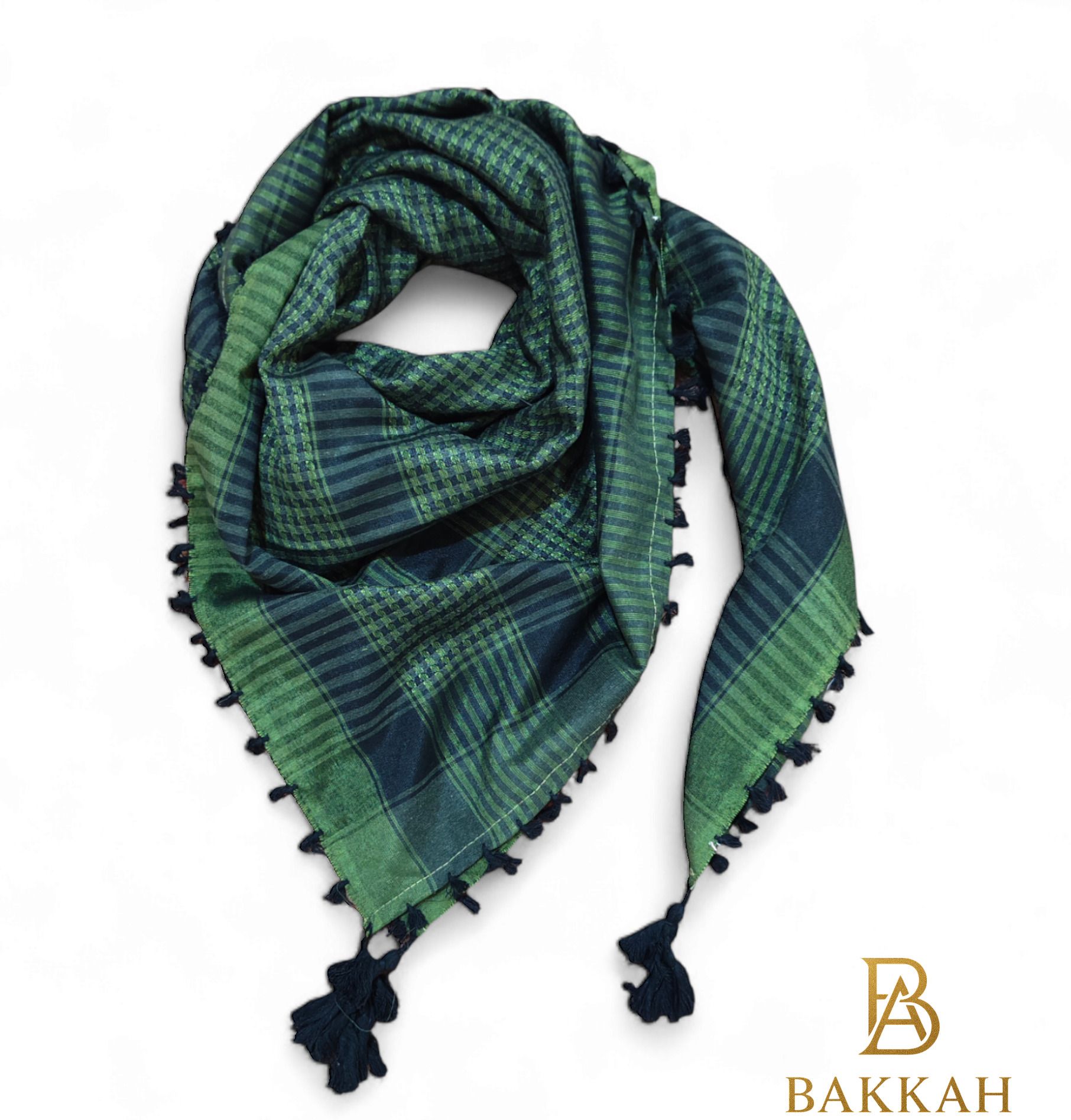 bakkah Printed Cotton Blend Men Black, Green Scarf-picture-27