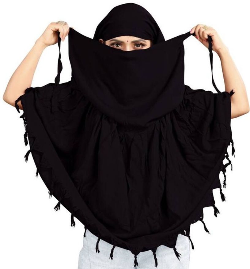 Solid Pure Cotton Women Black Fancy Scarf