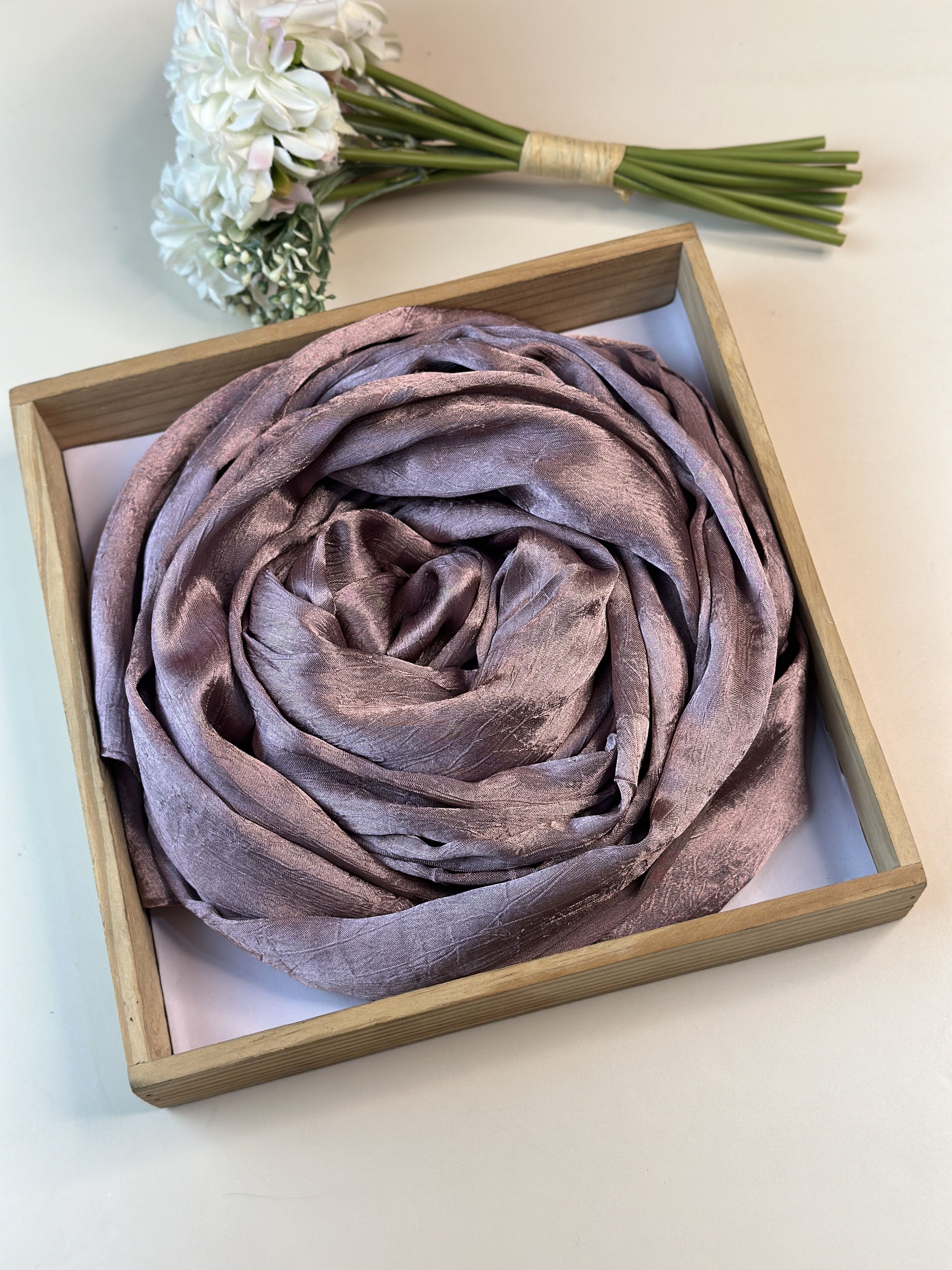 thecartmaxx Solid Satin Blend Women Purple Scarf, Fancy Scarf, Stole-picture-20