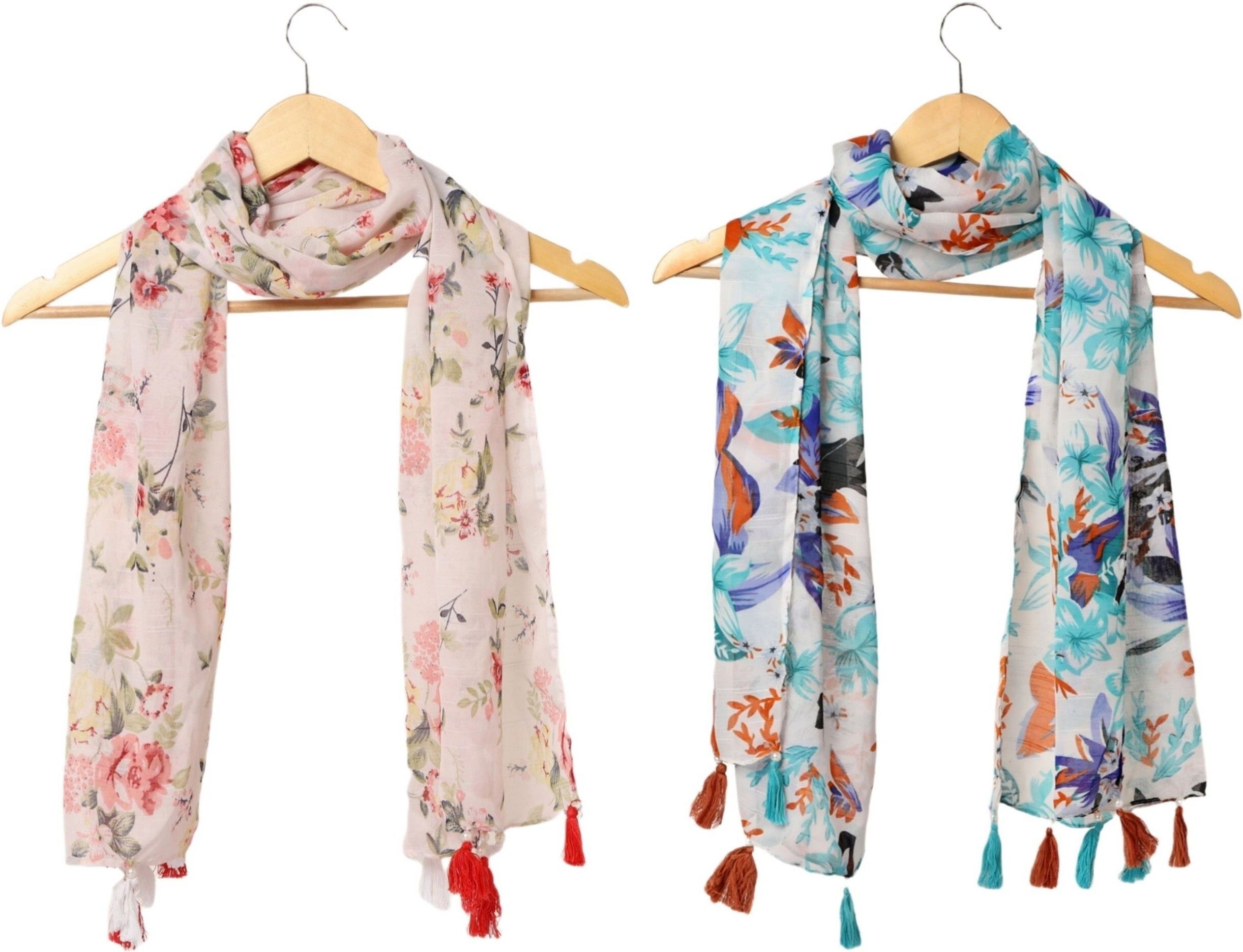 Printed Chiffon Women Multicolor Stole, Scarf, Fancy Scarf-image-48