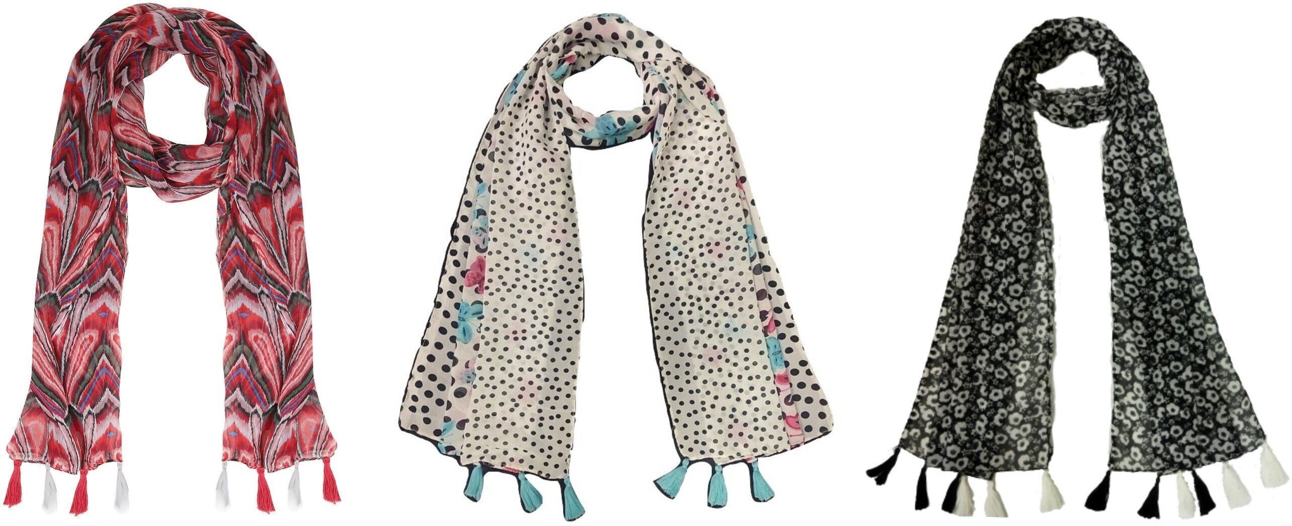 Printed Chiffon Women Multicolor Scarf, Stole, Fancy Scarf-image-18