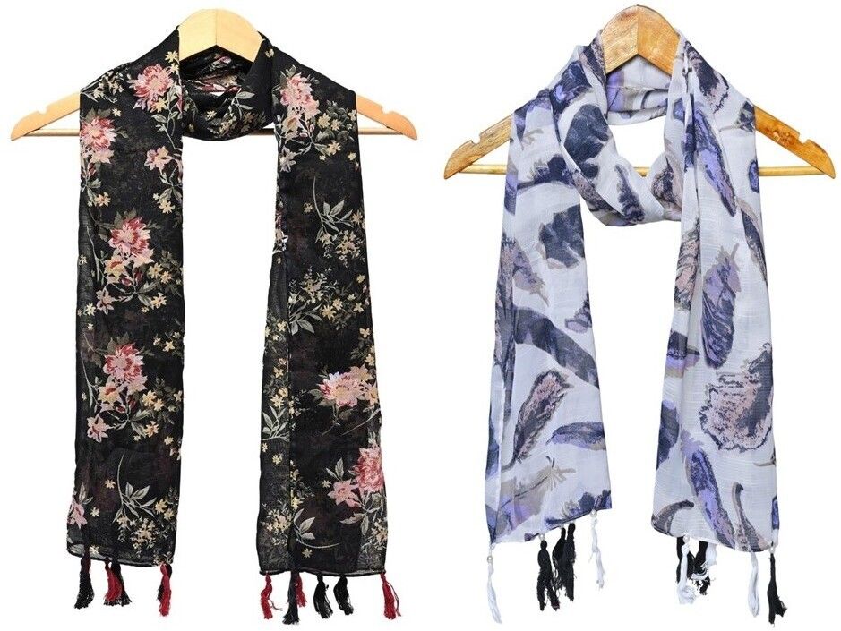 Printed Chiffon Women Multicolor Scarf, Stole, Fancy Scarf