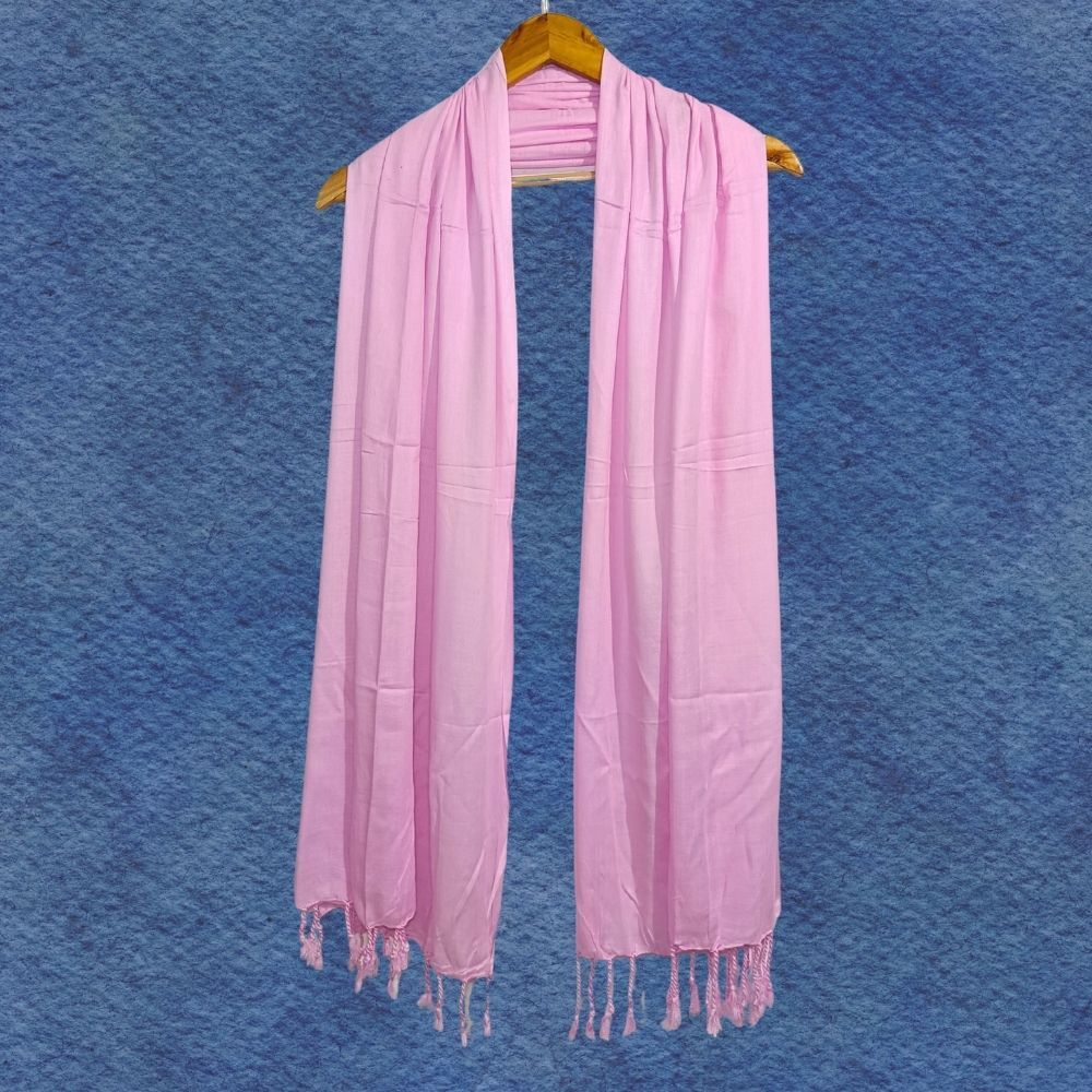 fabricium Solid Rayon Women Pink Scarf, Stole-picture-13