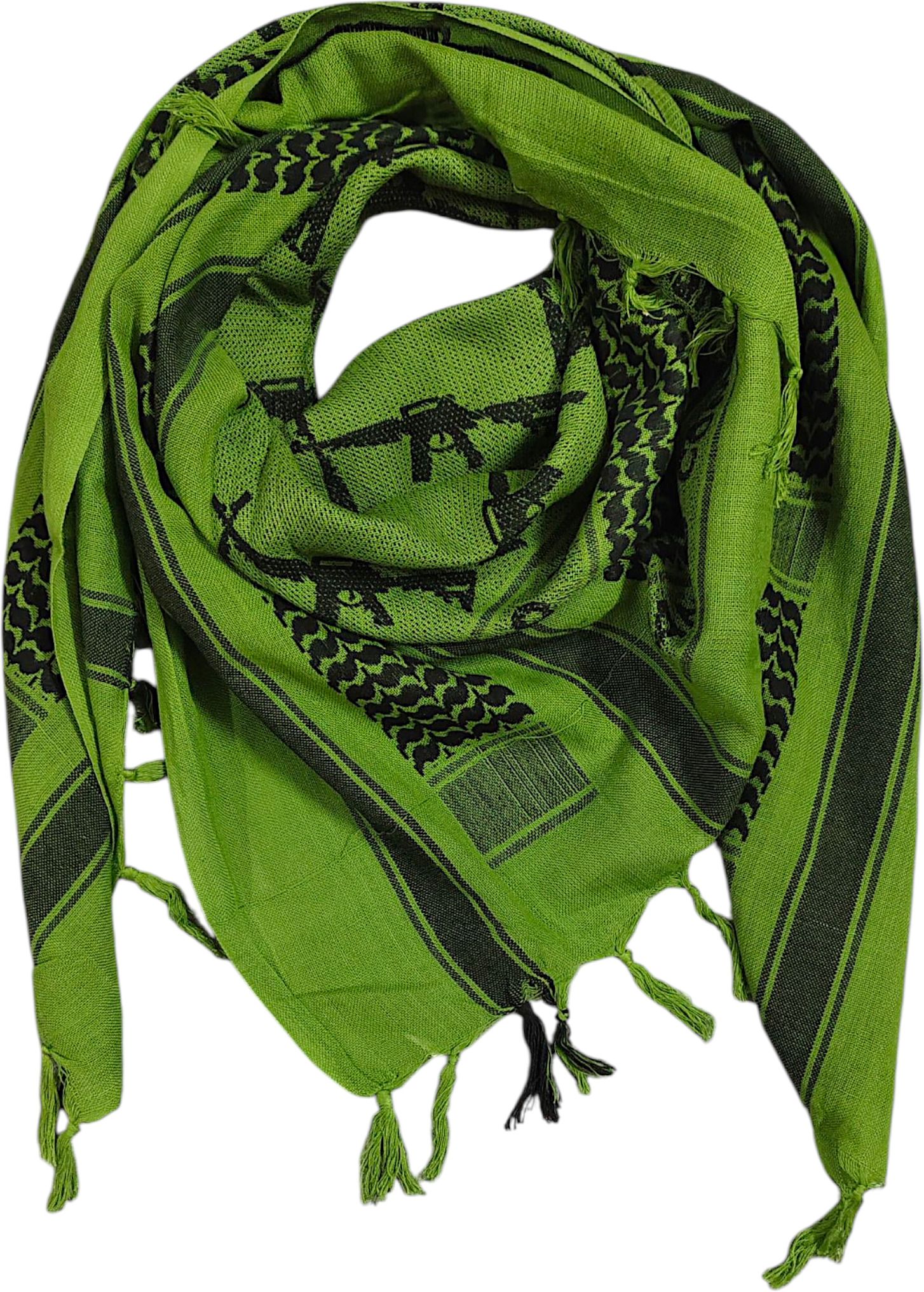 Woven Viscose Men Green, Black Fancy Scarf-image-6