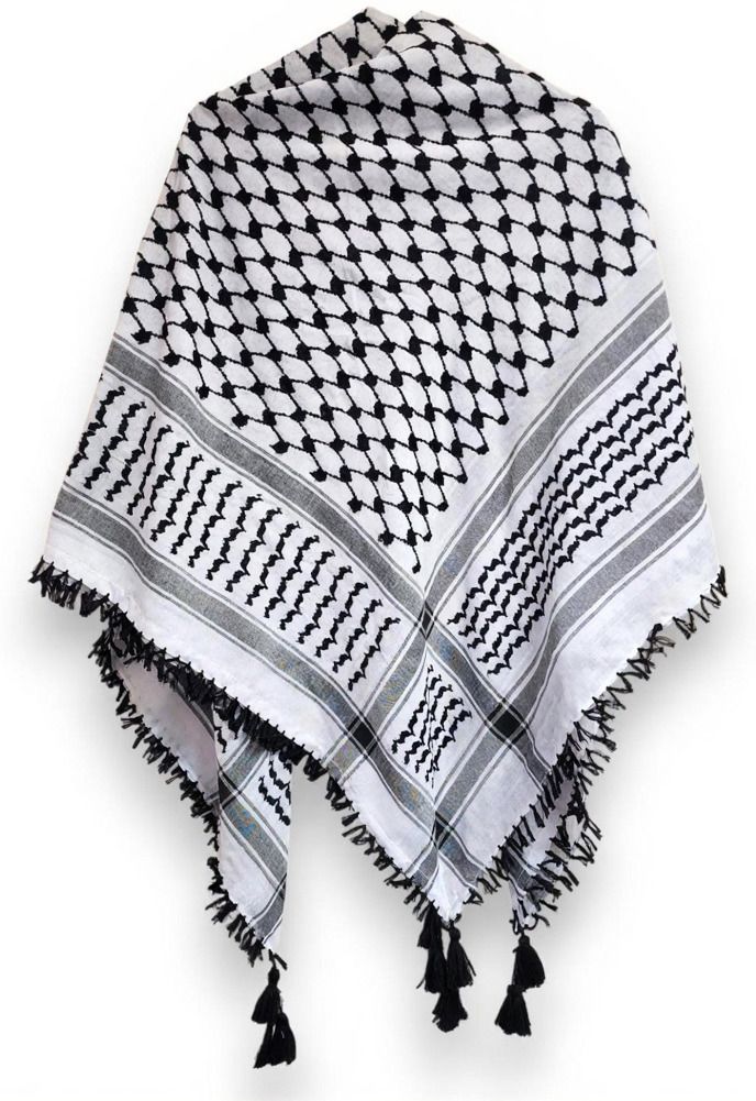 Checkered Cotton Blend Men Black, White Fancy Scarf, Scarf, Bluetooth Scarf, Stole