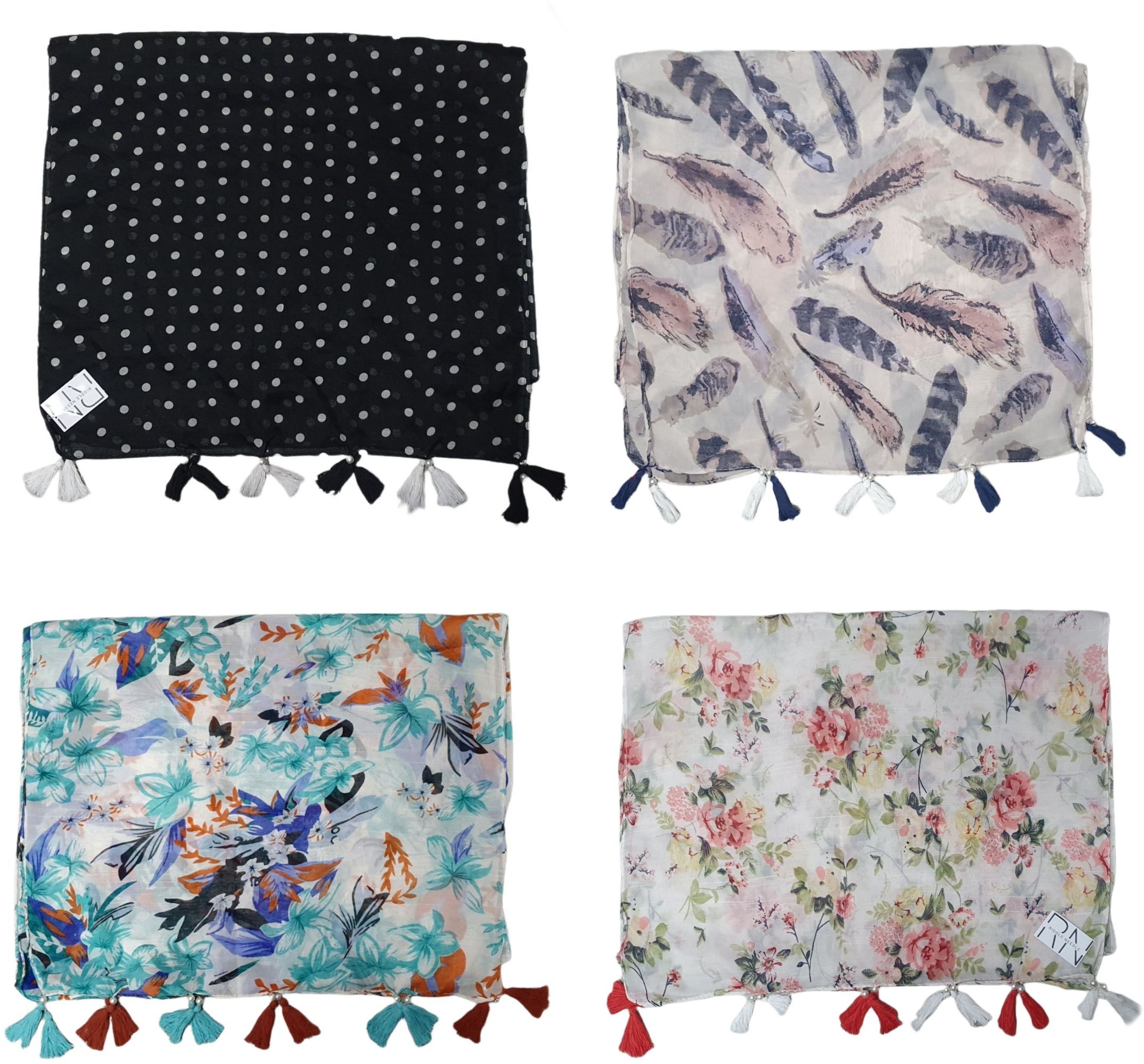 riddle needle Printed Chiffon Women Multicolor Scarf, Fancy Scarf, Stole-picture-19
