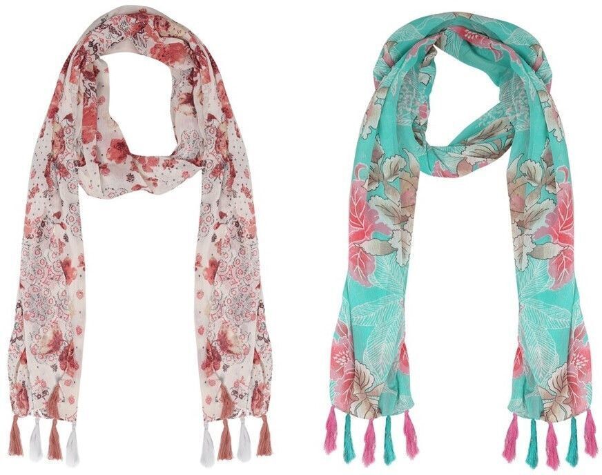 Printed Chiffon Women Multicolor Scarf, Stole, Fancy Scarf-image-37