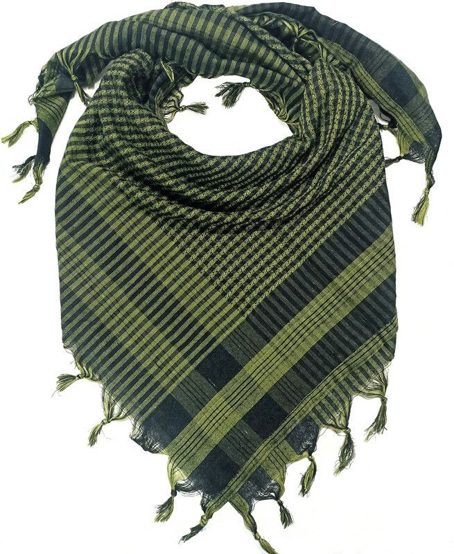 Woven Cotton Blend Men Light Green Scarf-image-18