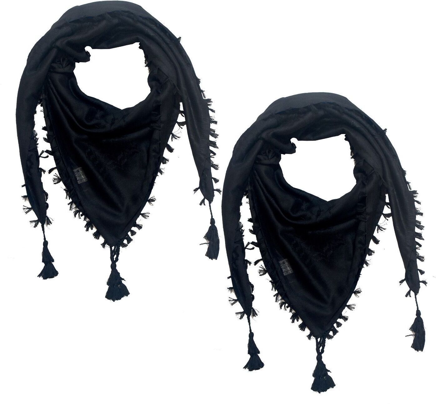 Solid Cotton Blend Men Black Scarf-image-31