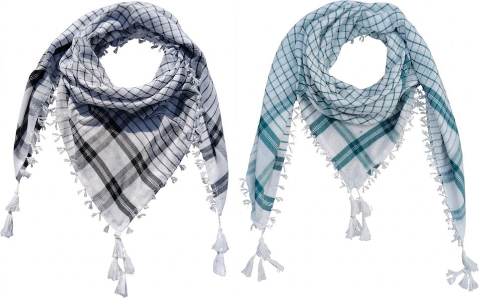 Checkered Cotton Blend Men Black, White, Dark Green Fancy Scarf, Scarf, Stole-image-40
