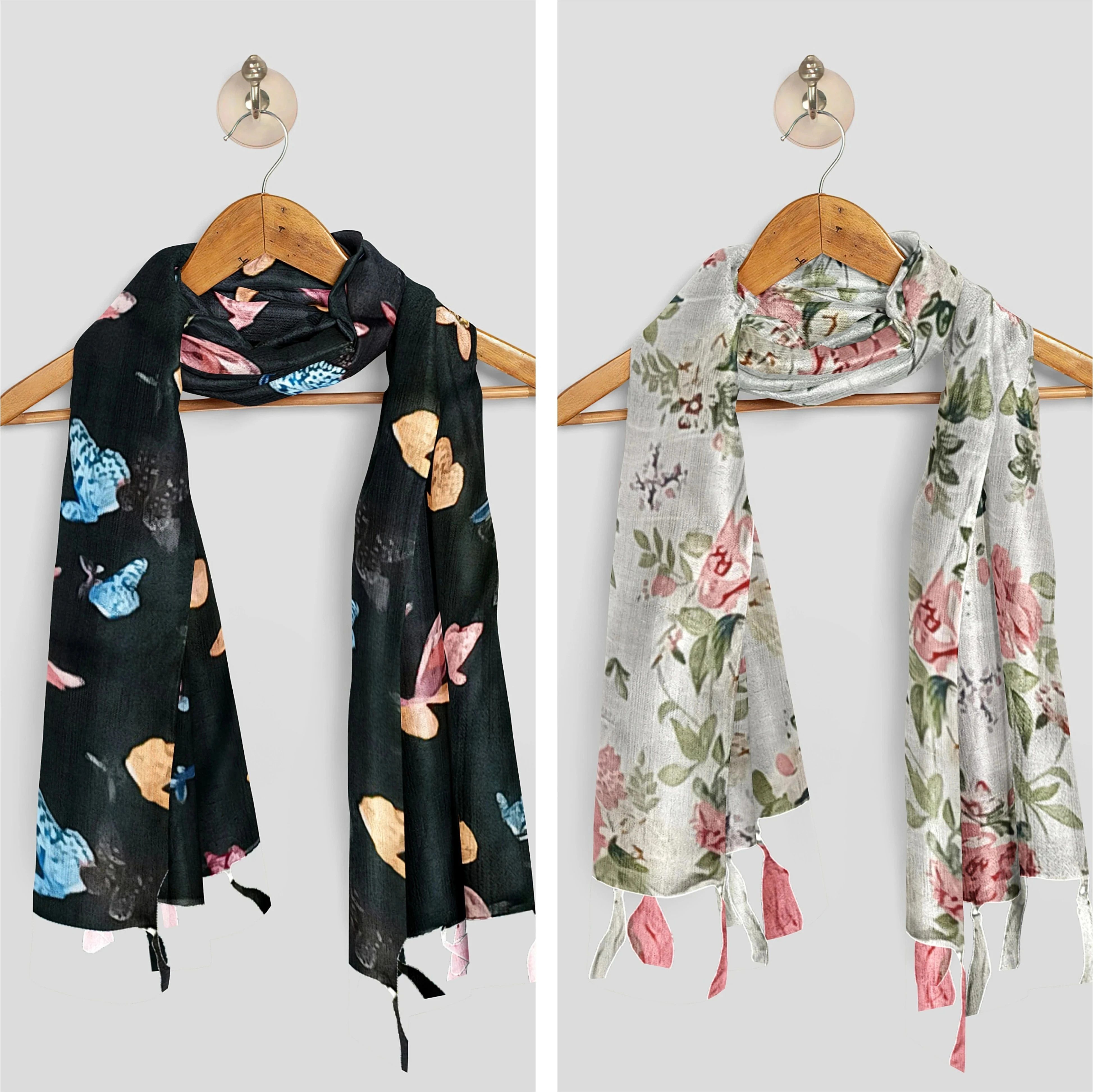 Printed Chiffon Women Multicolor Stole, Scarf, Fancy Scarf