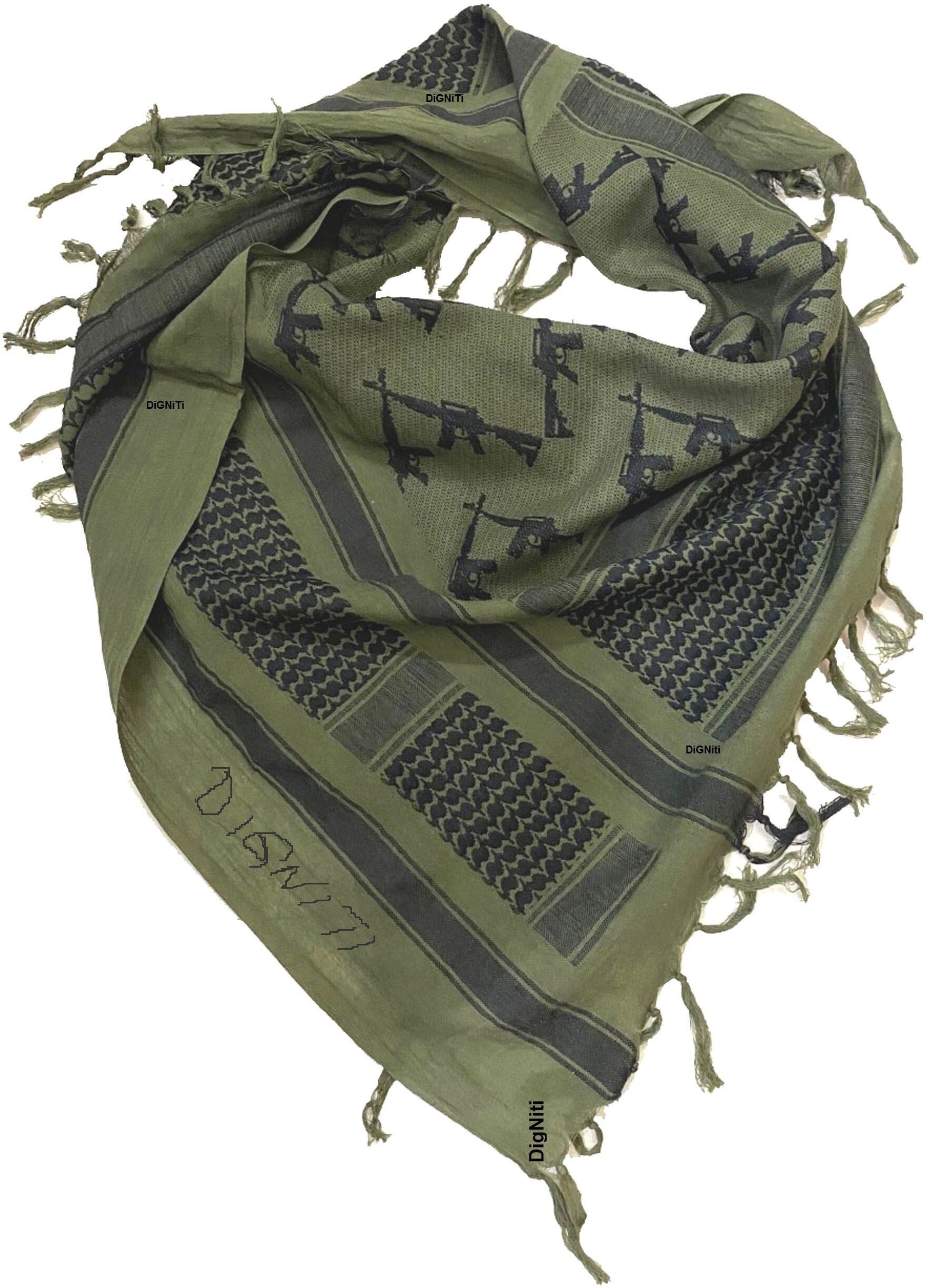 digniti Woven Pure Cotton Men Black, Dark Green Scarf-picture-10
