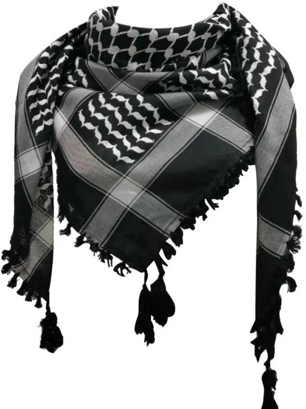 Checkered Cotton Blend Men Black, White Fancy Scarf, Scarf, Bluetooth Scarf, Stole