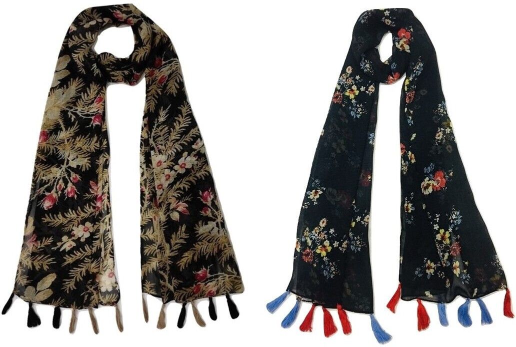 mss fashion Printed Chiffon Women Multicolor Scarf, Stole, Fancy Scarf-picture-28