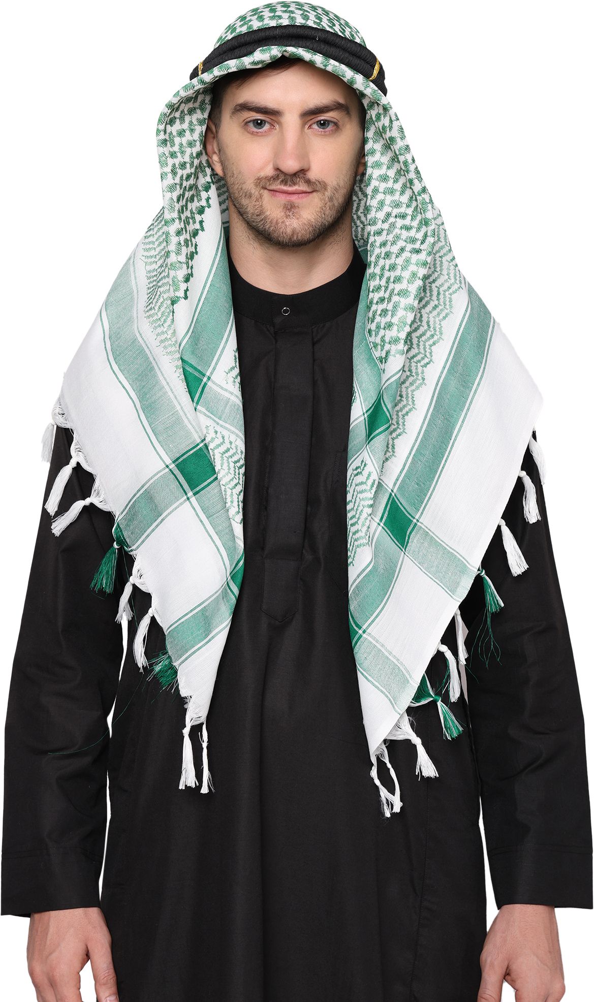 kanya designs Solid Cotton Blend, Polyester Men Green Scarf-picture-0