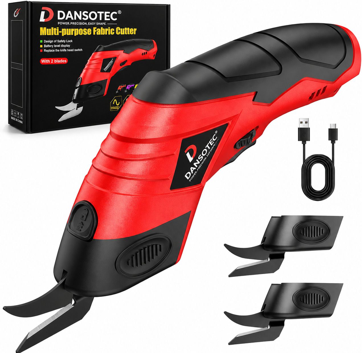 dansotec Rechargeable Electric Scissors with Safe Lock and Tungsten Blade Scissors Scissors-picture-10