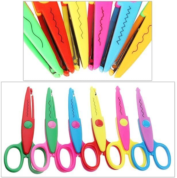 eclet 6 Pieces Art and Craft Zig zag Paper Shaper Scissor For Greeting Cards, Scissors-picture-25