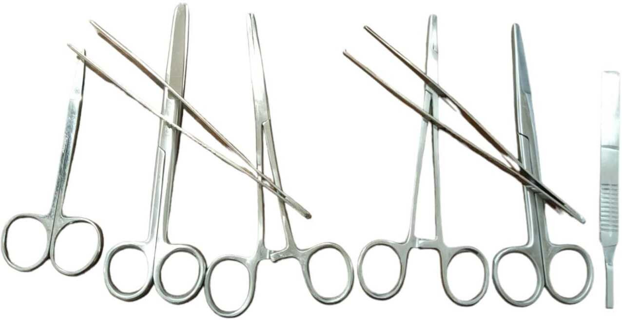 forgesy 8 pcs surgical instrument kit (multi purpose instruments) (pack of 8 pcs) Scissors image 1