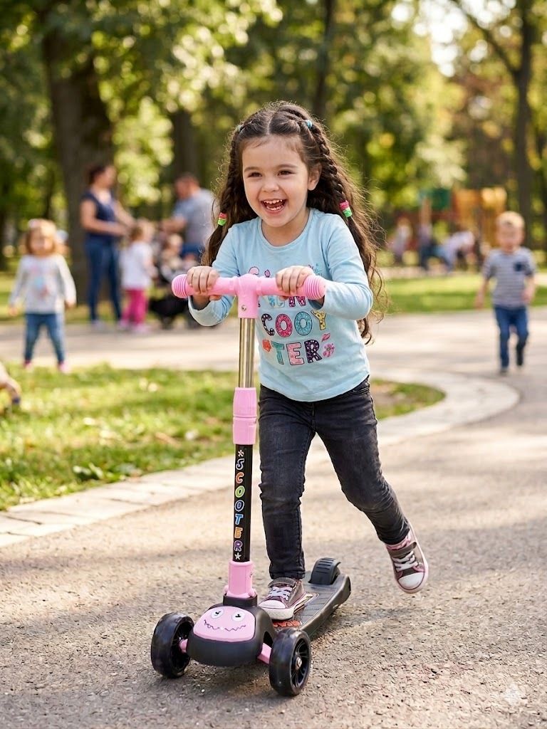 Cute Monster 03 Kick Scooter for kids 3+ with Light Wheel. Kids Scooter-image-40