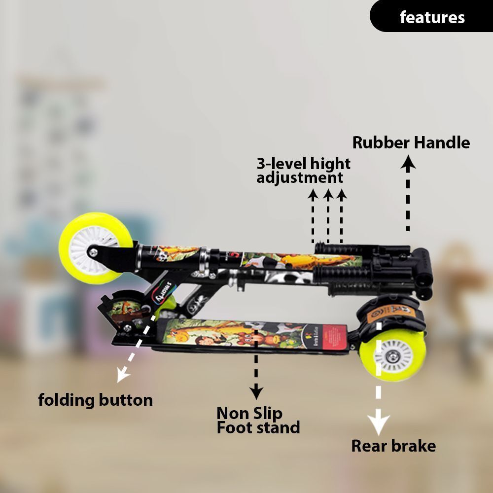 New One hoverboard kids with 3 lavel adjustable handle & side stand fo-image-40