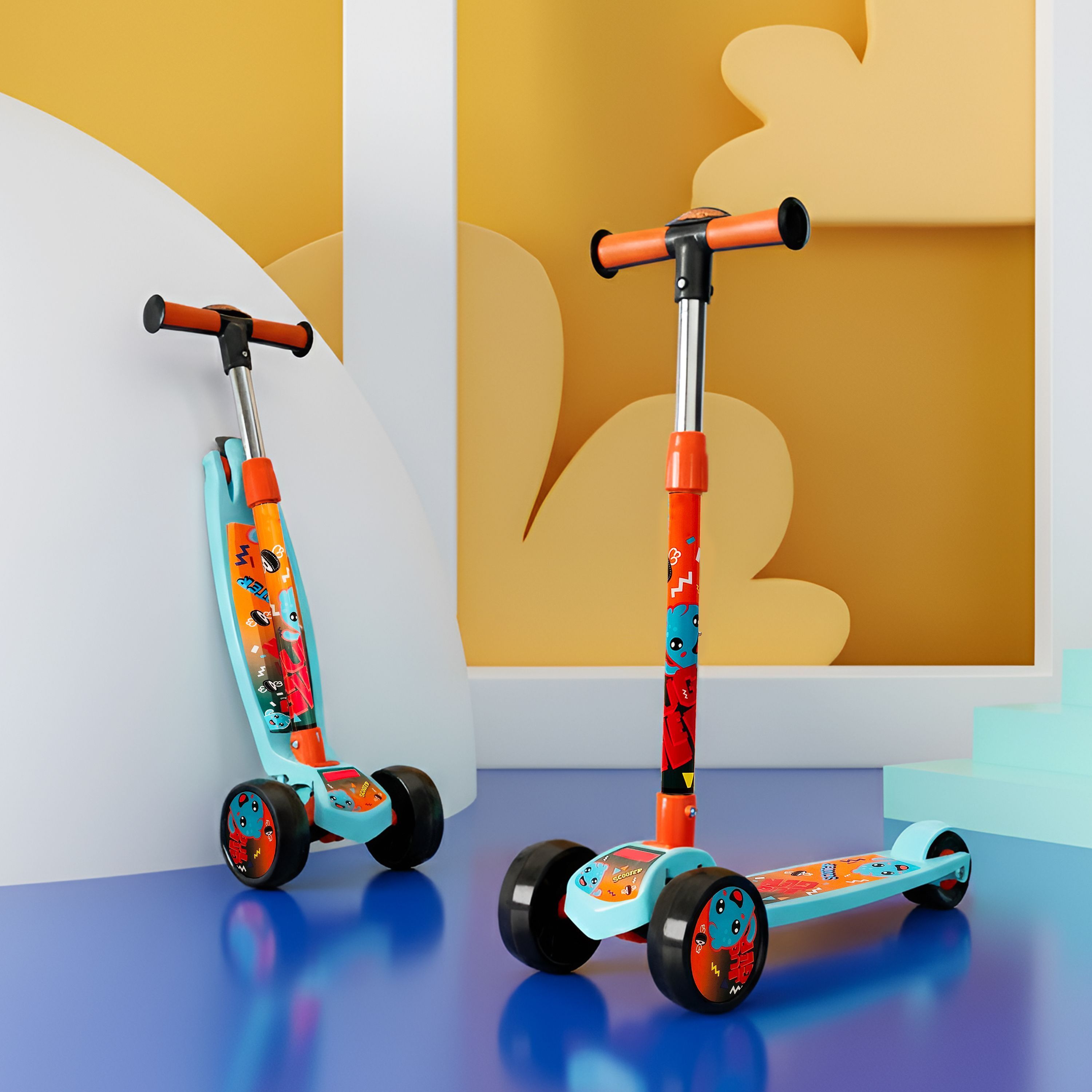 Fliprider 3 Wheel Kick Scooter for Kids | Foldable, 3-Level Adjustable Height | Kids Scooter-image-47