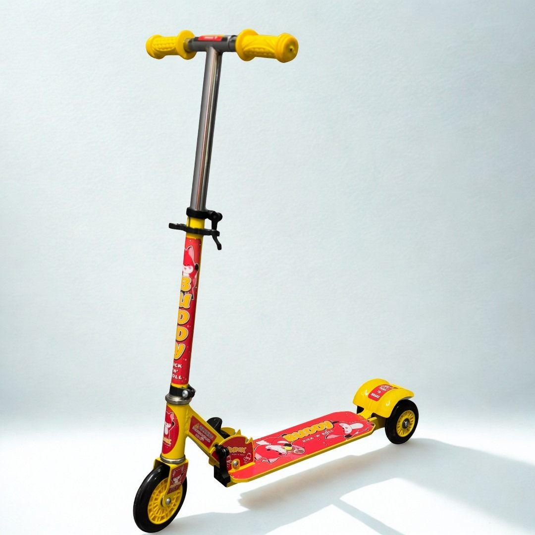 Buddy Kick n Roll 3 Wheel Scooter for Kids with Anti Slip Deck Adjustable Height Kids Scooter-image-43