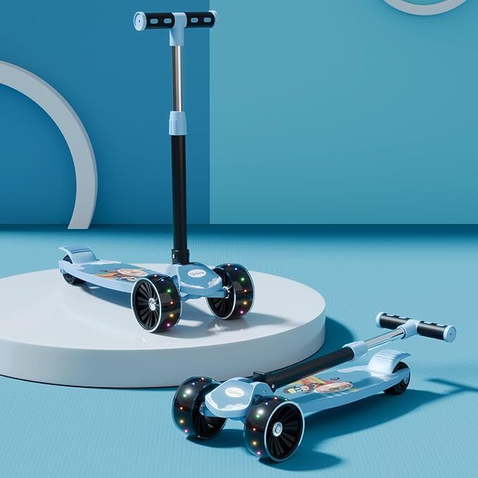 Scooter for Kids - Foldable Kids Scooter with Led Wheels & Adjustable Height Kids Scooter