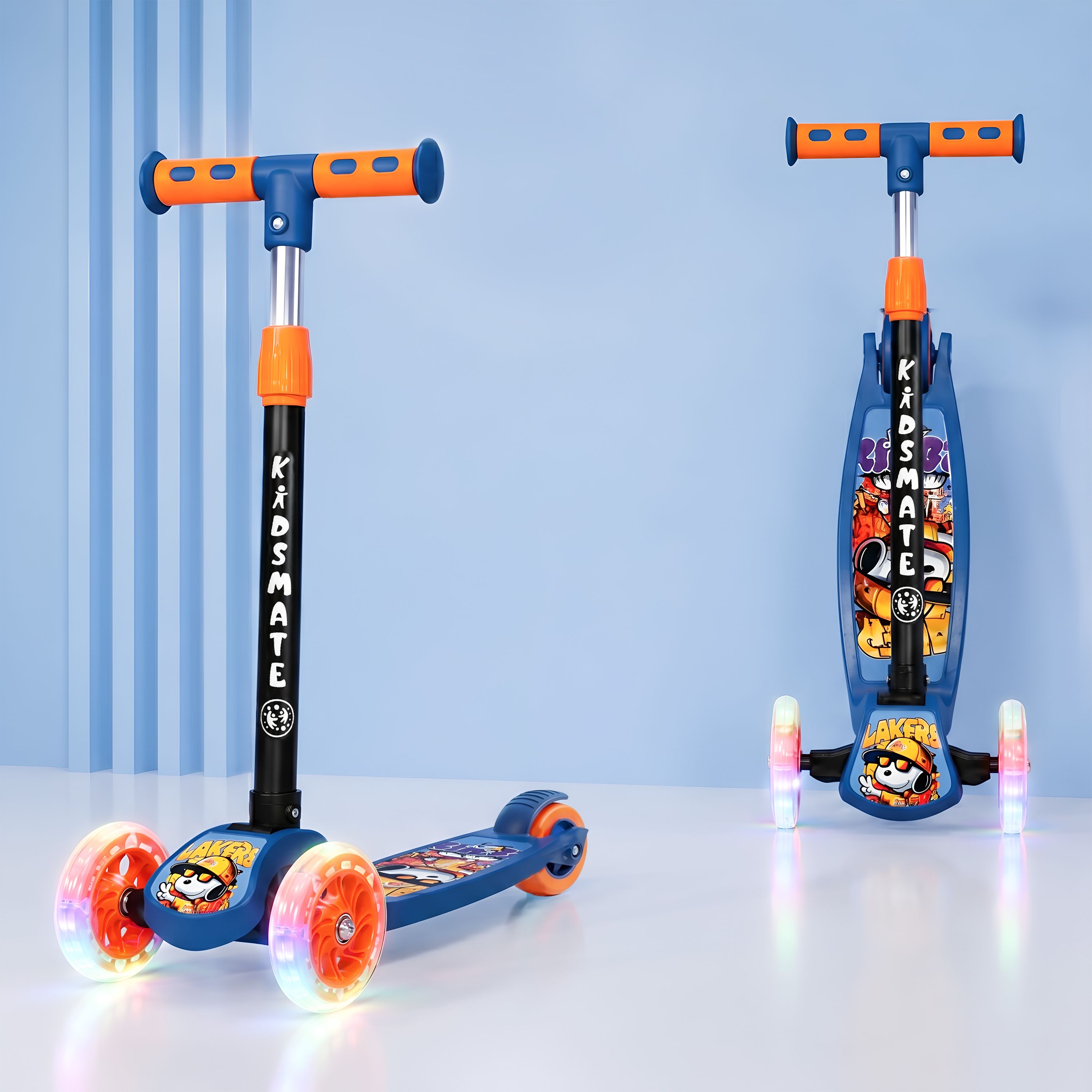 Flashwheel 3 Wheel Kick Scooter for Kids 2-12 Yrs 3-Level Adjustable LED Wheel Kids Scooter-image-6
